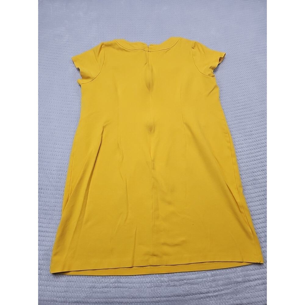 Talbots Dress Womens 16 Petite Yellow Short Sleeve Vcut Neckline - Picture 7 of 9